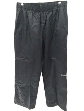 Columbia Pants Mens Large Black Waterproof Breathable Rain Snow Swishy Omnitech